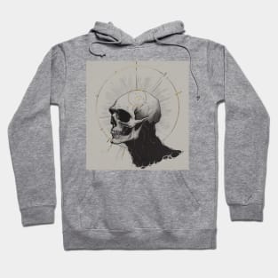 Monotone Illustration of Skull Hoodie